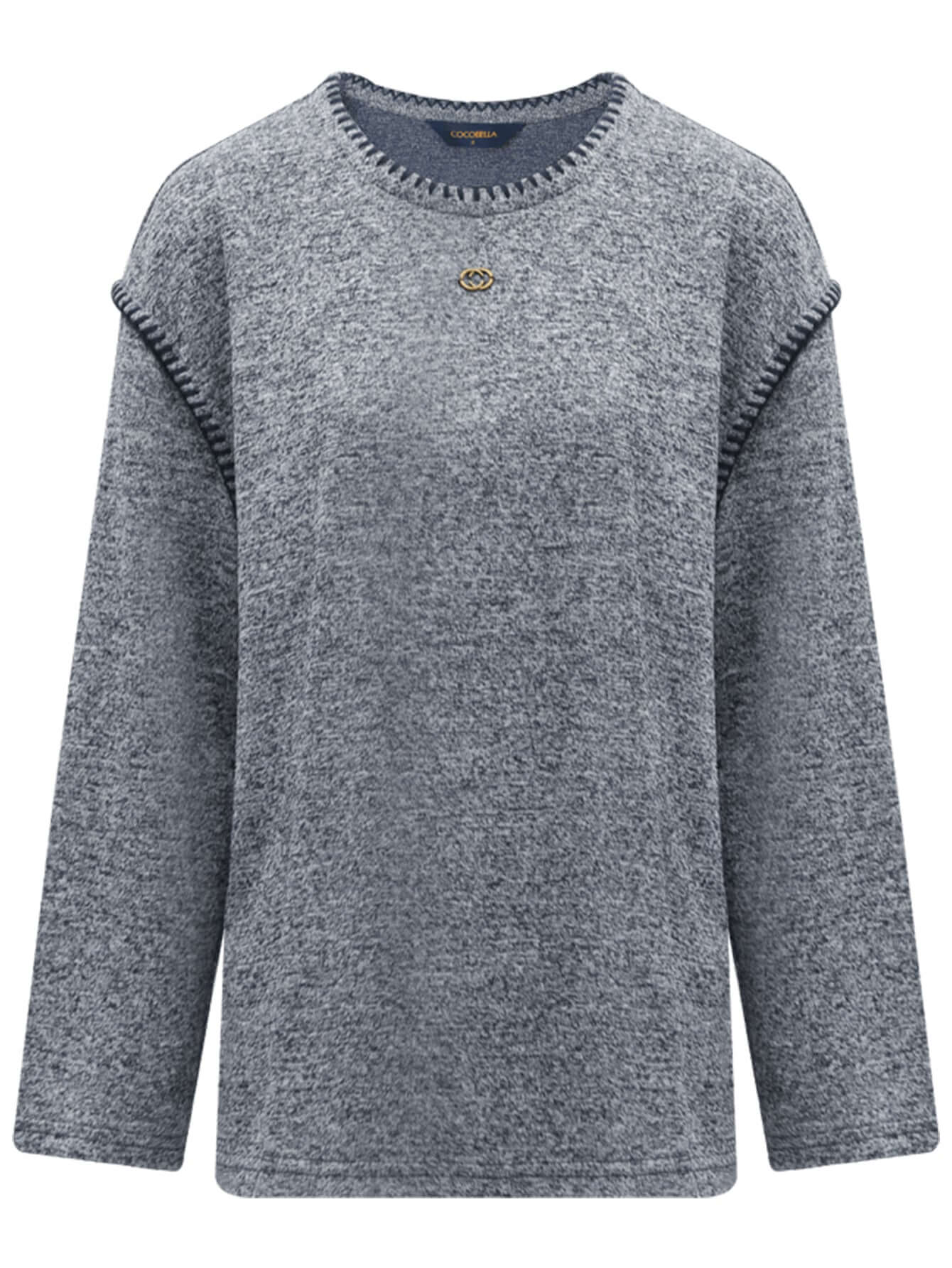 Long Sleeve Tee with Contrast Stitching-3