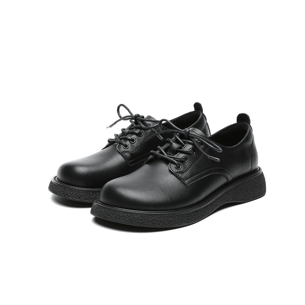 Low Cut Black Leather Shoes-1