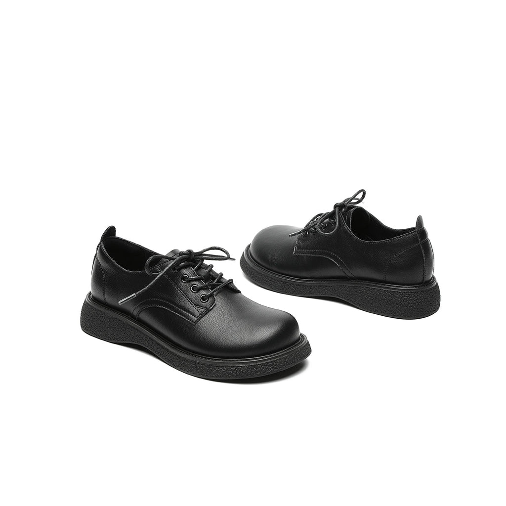 Low Cut Black Leather Shoes-3