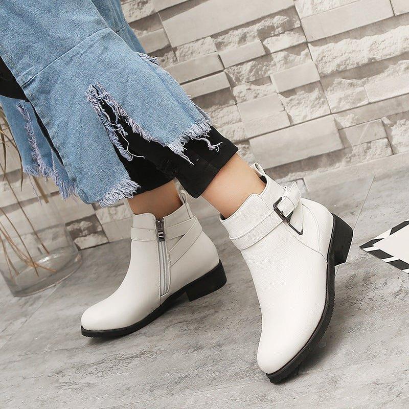 Low Round Toe Martin Boots Shoes For Women