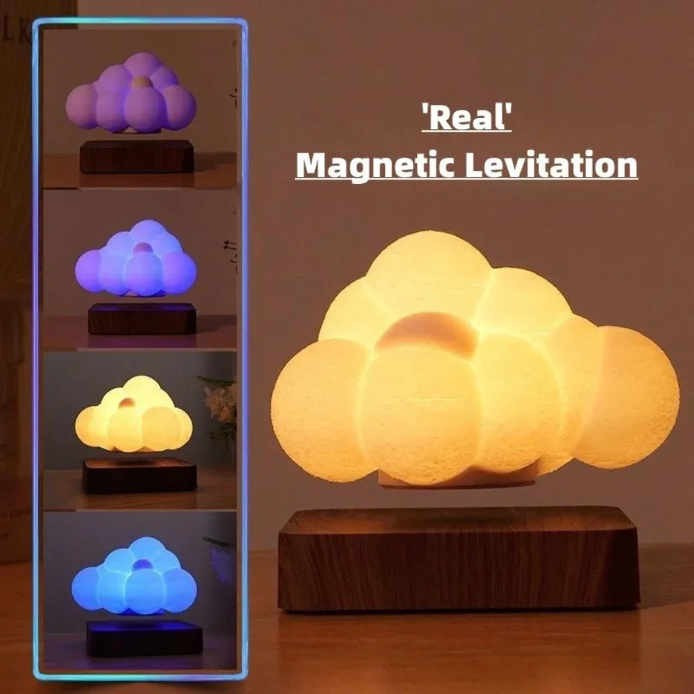 Magnetic Levitation Floating Rotating Night Light Creative Cloud Table Desk Lamp