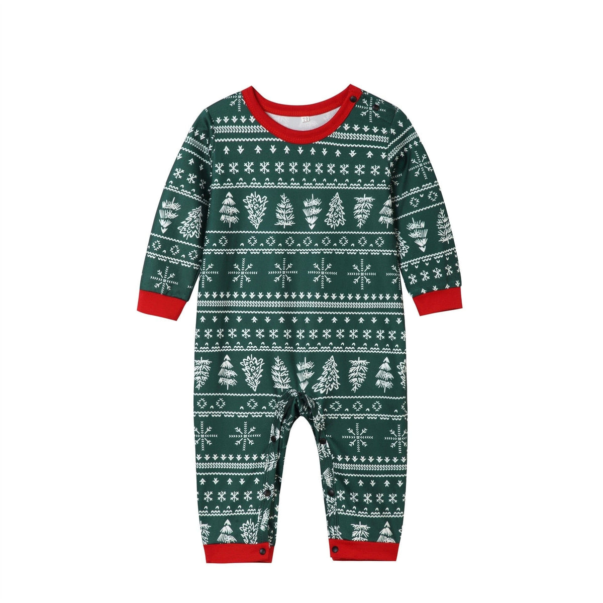 Matchande julpyjamas för hela familjen - Grönt