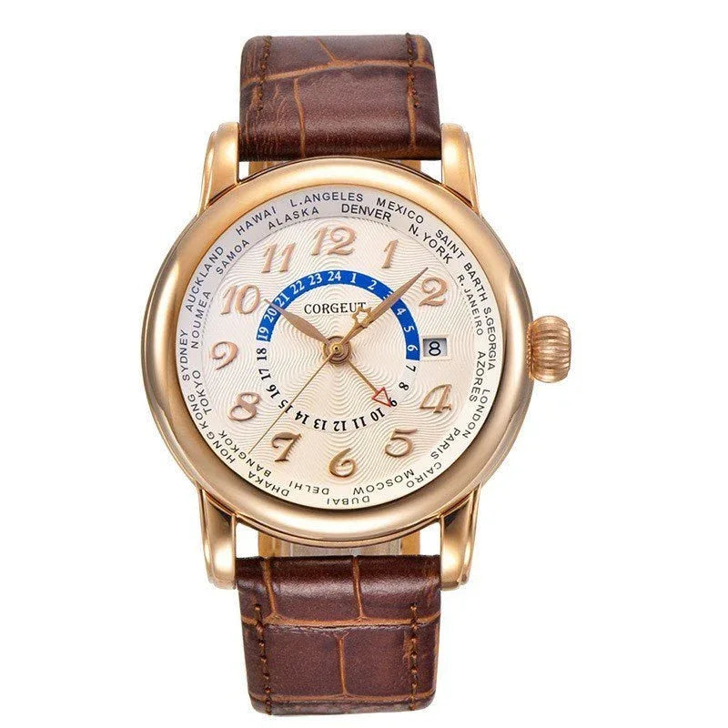 Men's Automatic Mechanical Leather Strap Watches
