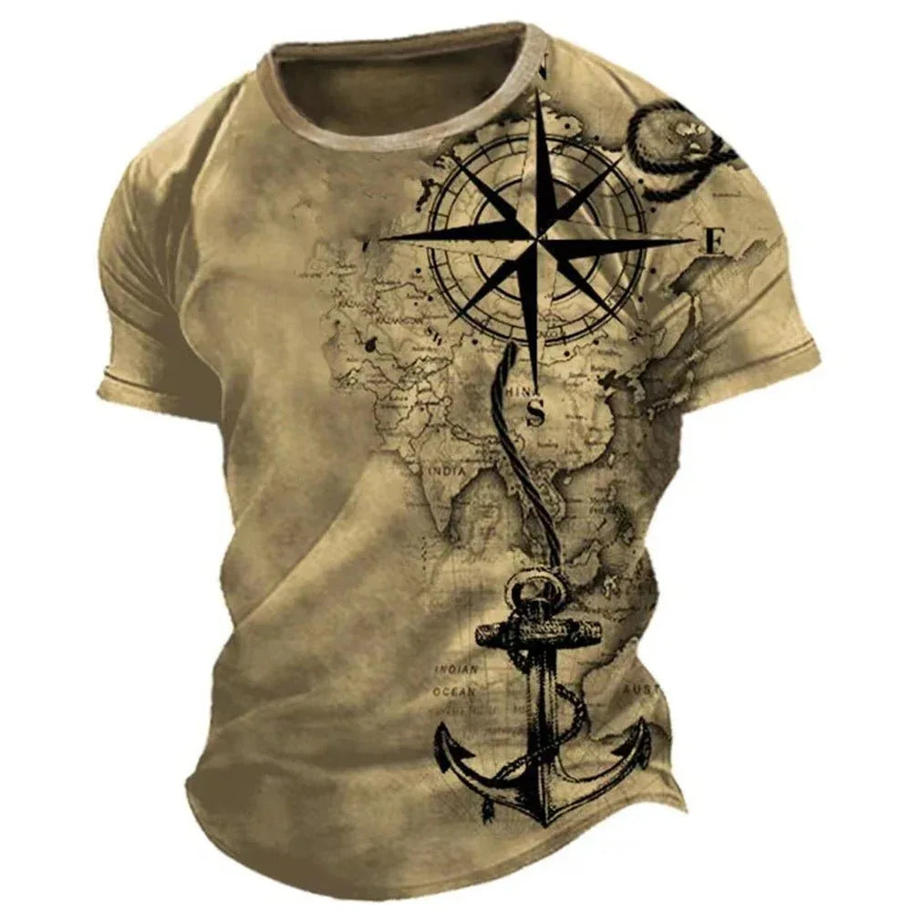Men's Casual Loose Fit Short Sleeve T-Shirt With  Round Neck