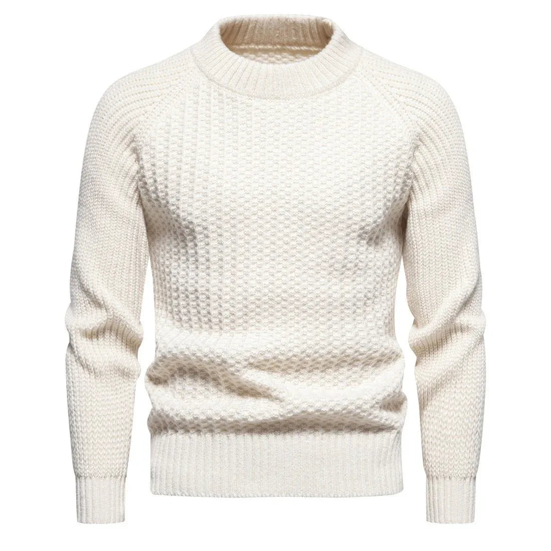Men's Casual Loose Solid Color Round Neck Sweater