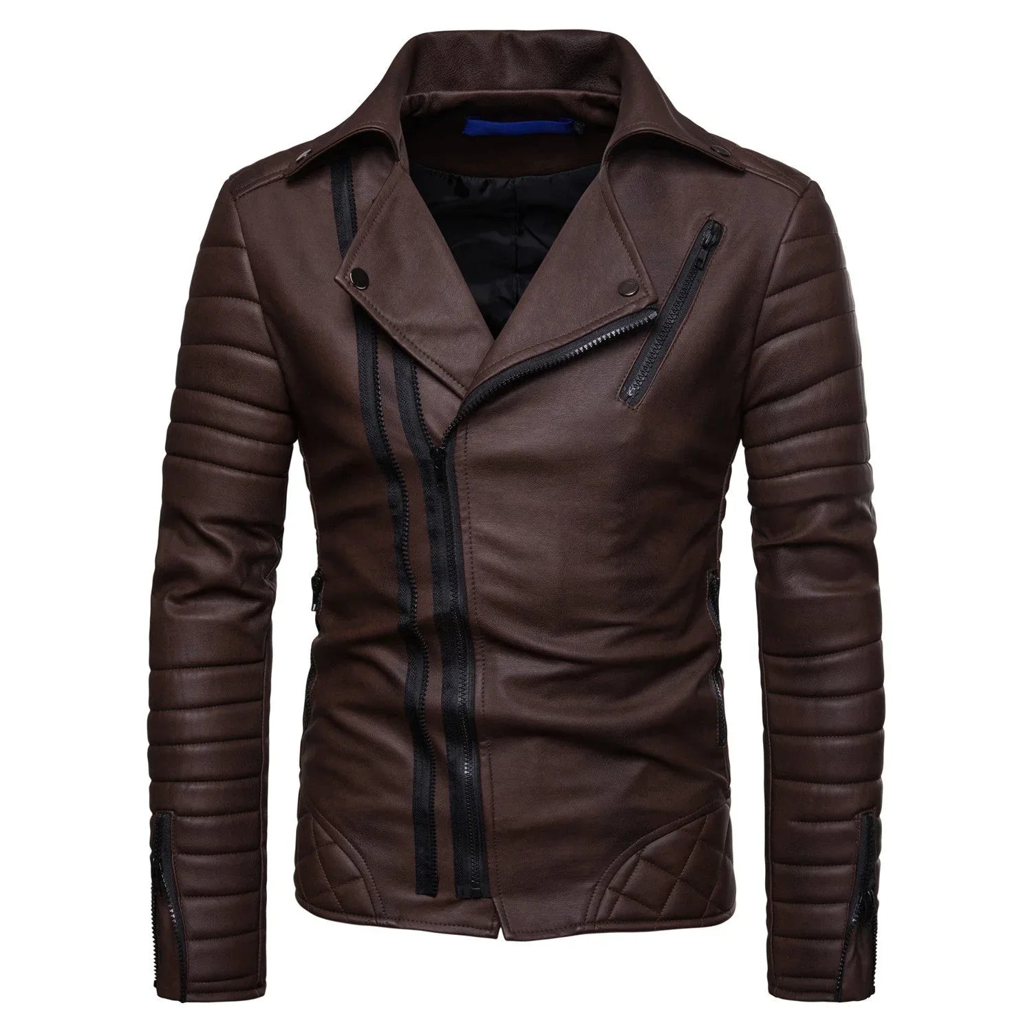 Men's Close Fit PU Leather Jacket