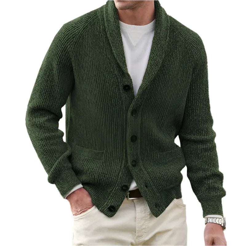 Men's Cotton Blend Loose Fit Buttoned Sweater