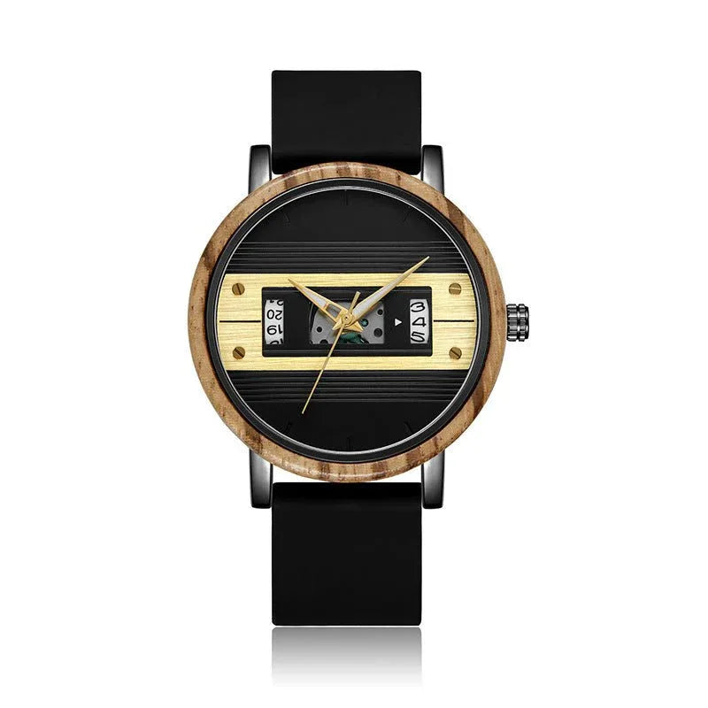 Men's Fashionable Digital Wood Watch