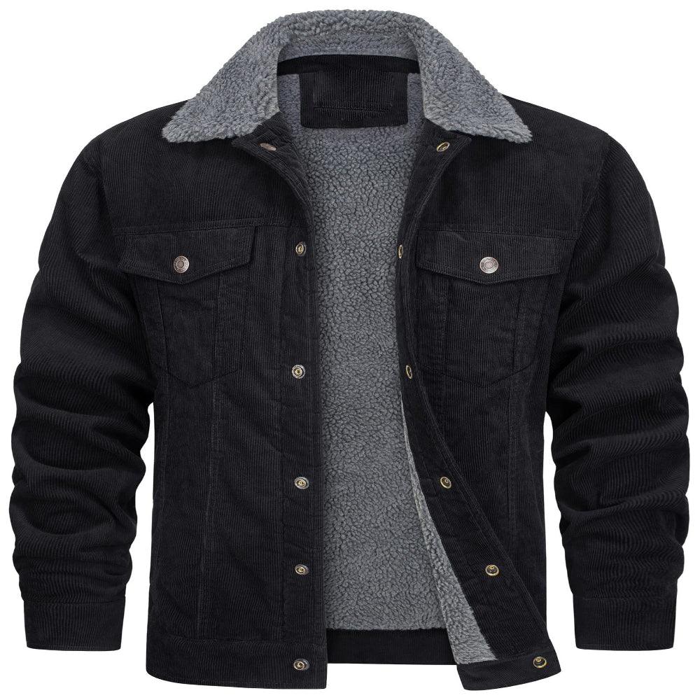 Men's Polyester Double Chest Pockets Winter Jacket