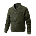 Men's Polyester Stand Collar Double Zipper Jacket