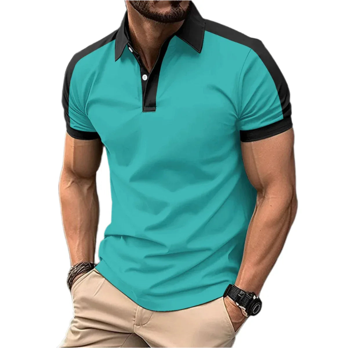 Men's Short Sleeve Business Shirts Casual Polo Shirts