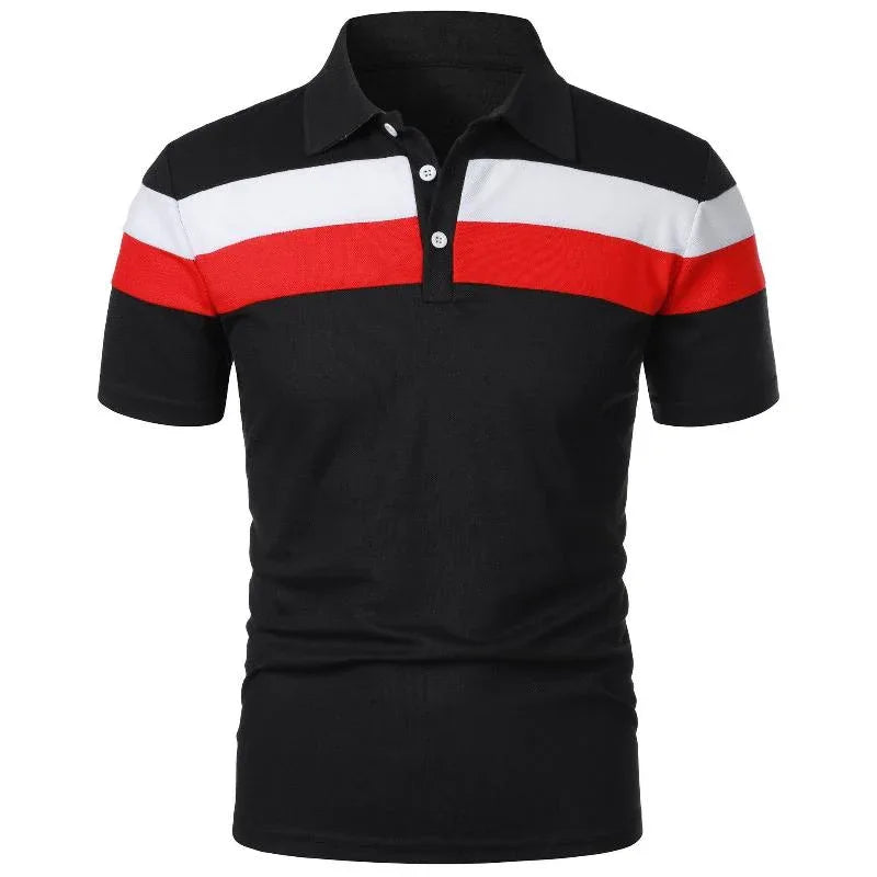 Men's Short Sleeve Polo Shirt With Three Stripes