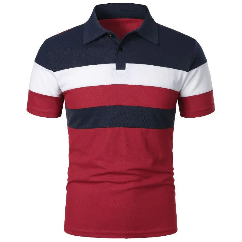 Men's Short Sleeve Polo Shirt With Three Stripes