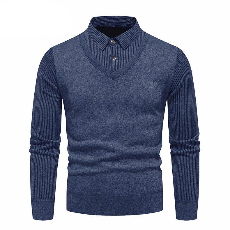 Men's Undershirt Slim Fit Fleece-Lined Two Pieces Sweaters