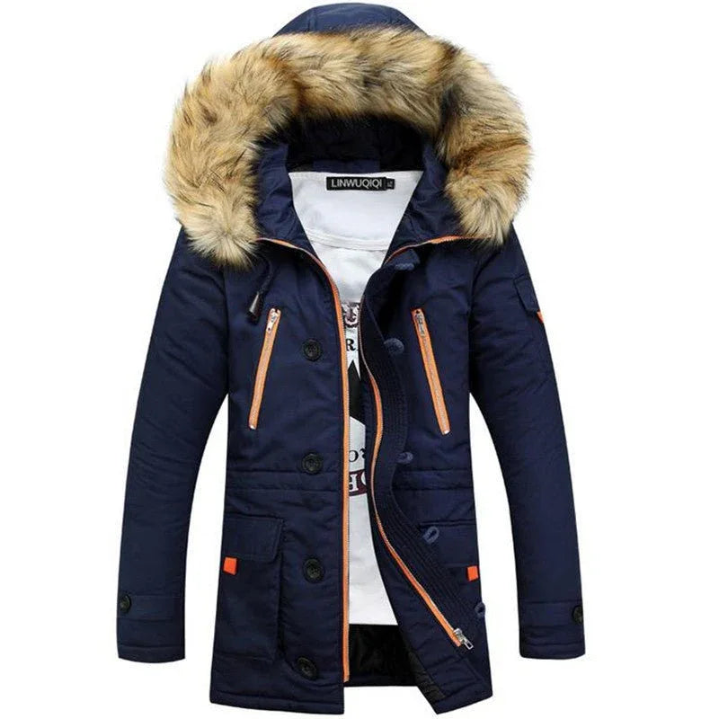 Men's Warm Winter Cotton Jacket With Fur Jacket