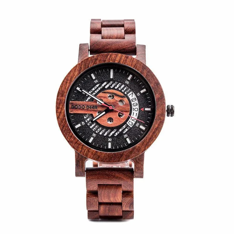 Men's Wooden Turtle Buckle Quartz Watch