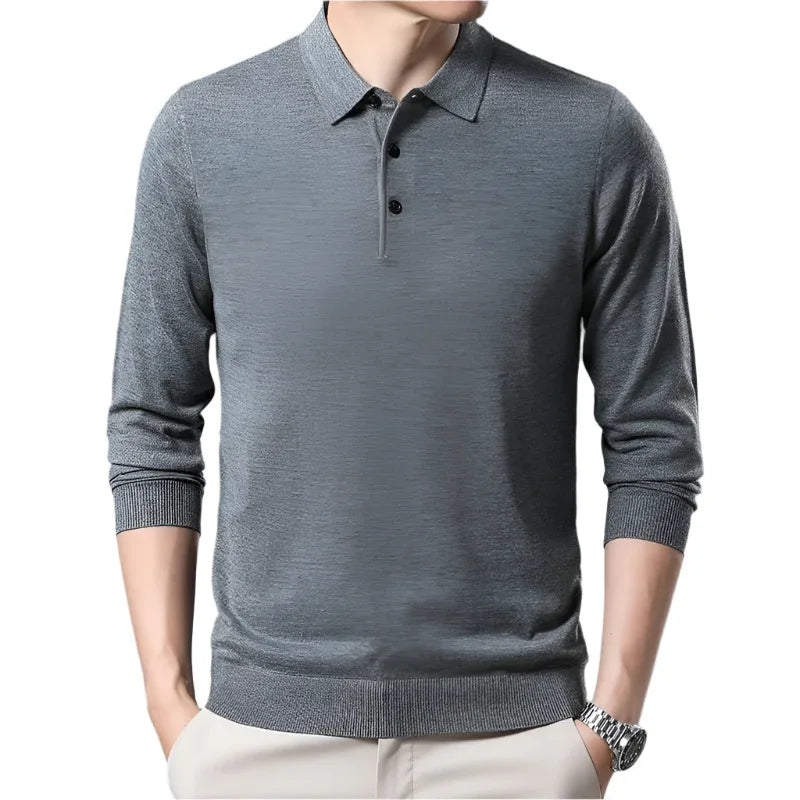 Men's Woolen Spring And Autumn Solid Color Sweater