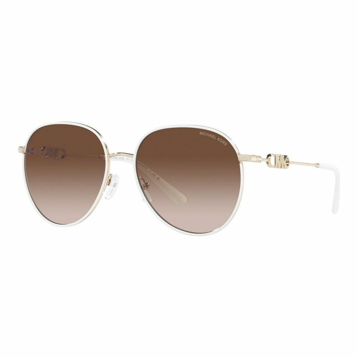 Michael Kors Solglasögon Dam Mk1128j123313 Morkbruna Polykarbonatlinser Guld