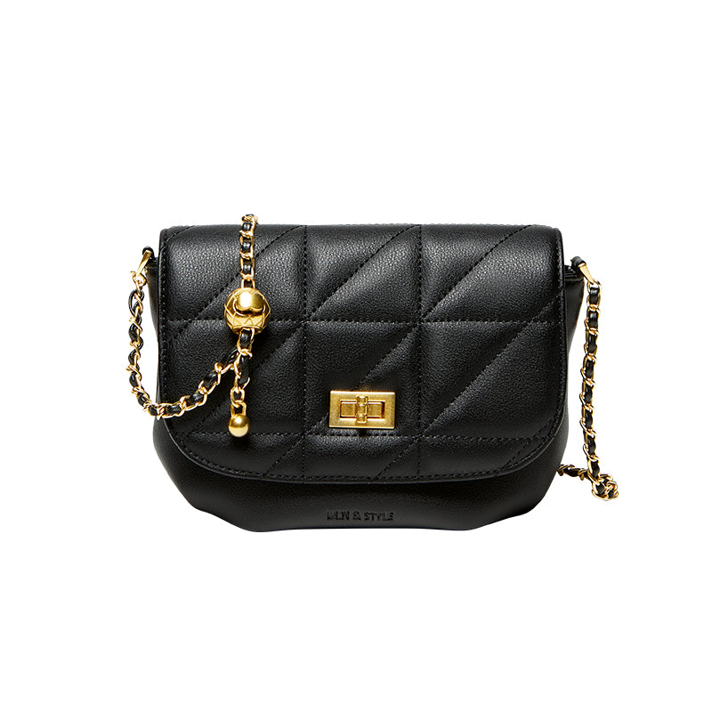 Monaco Trendy Triangle Quilted Leather Chain Bag-0
