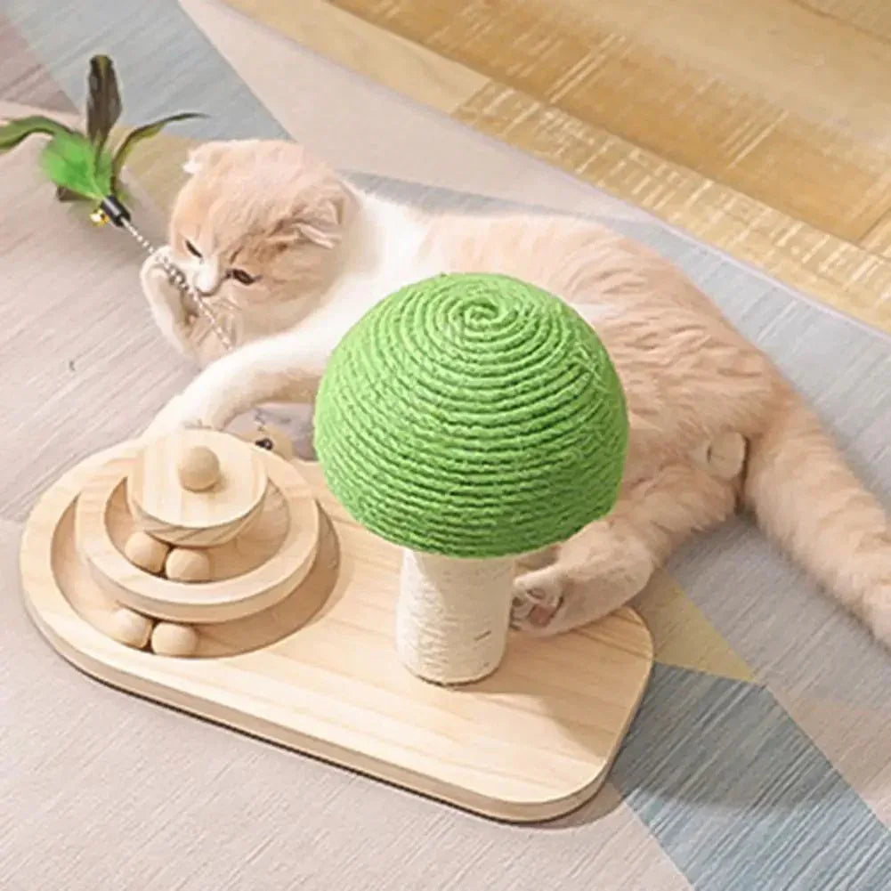 Mushroom Scratching Post Cat Toy With Scratching Ball