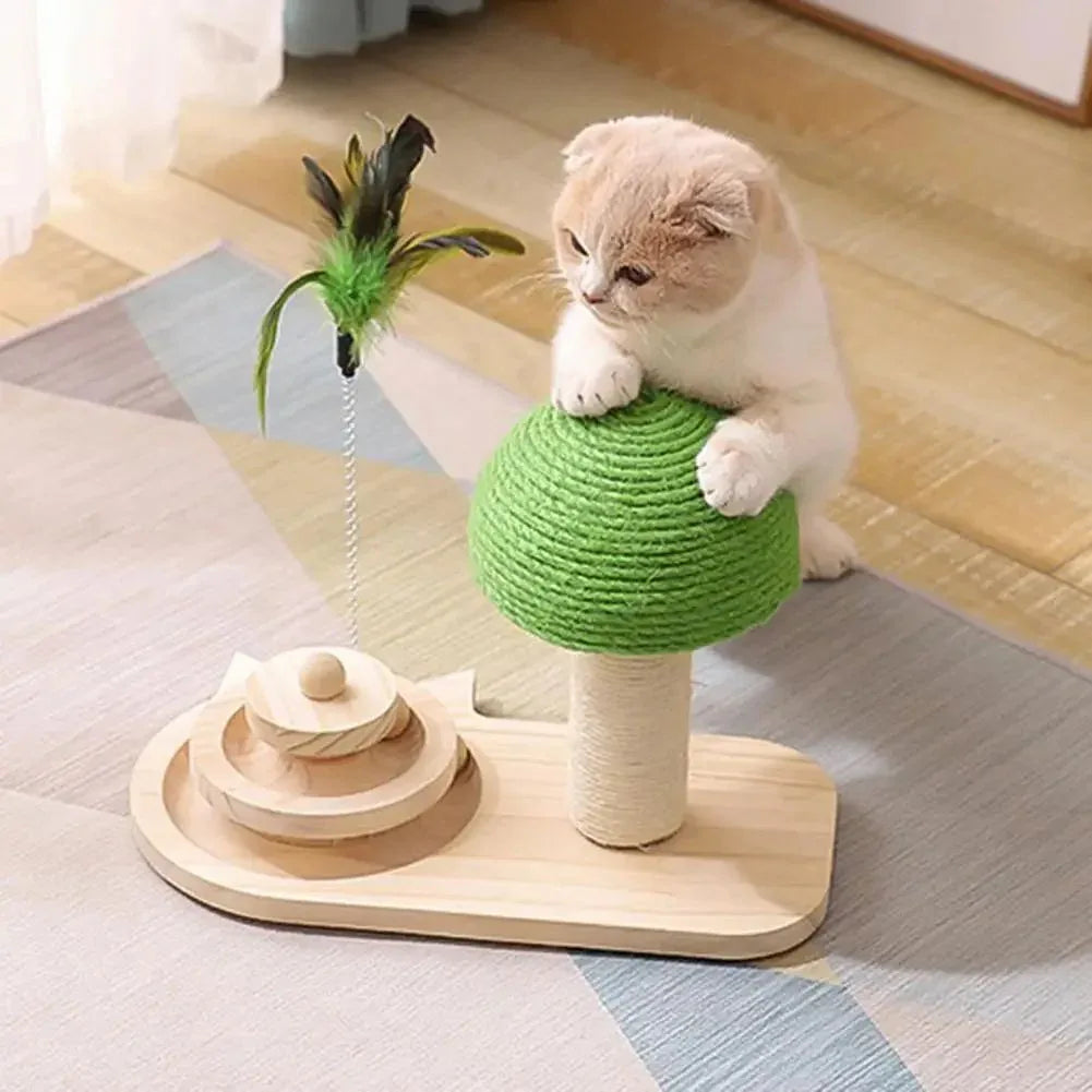 Mushroom Scratching Post Cat Toy With Scratching Ball