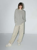 Nonchalant Black and White Striped Long Sleeve Tee-0