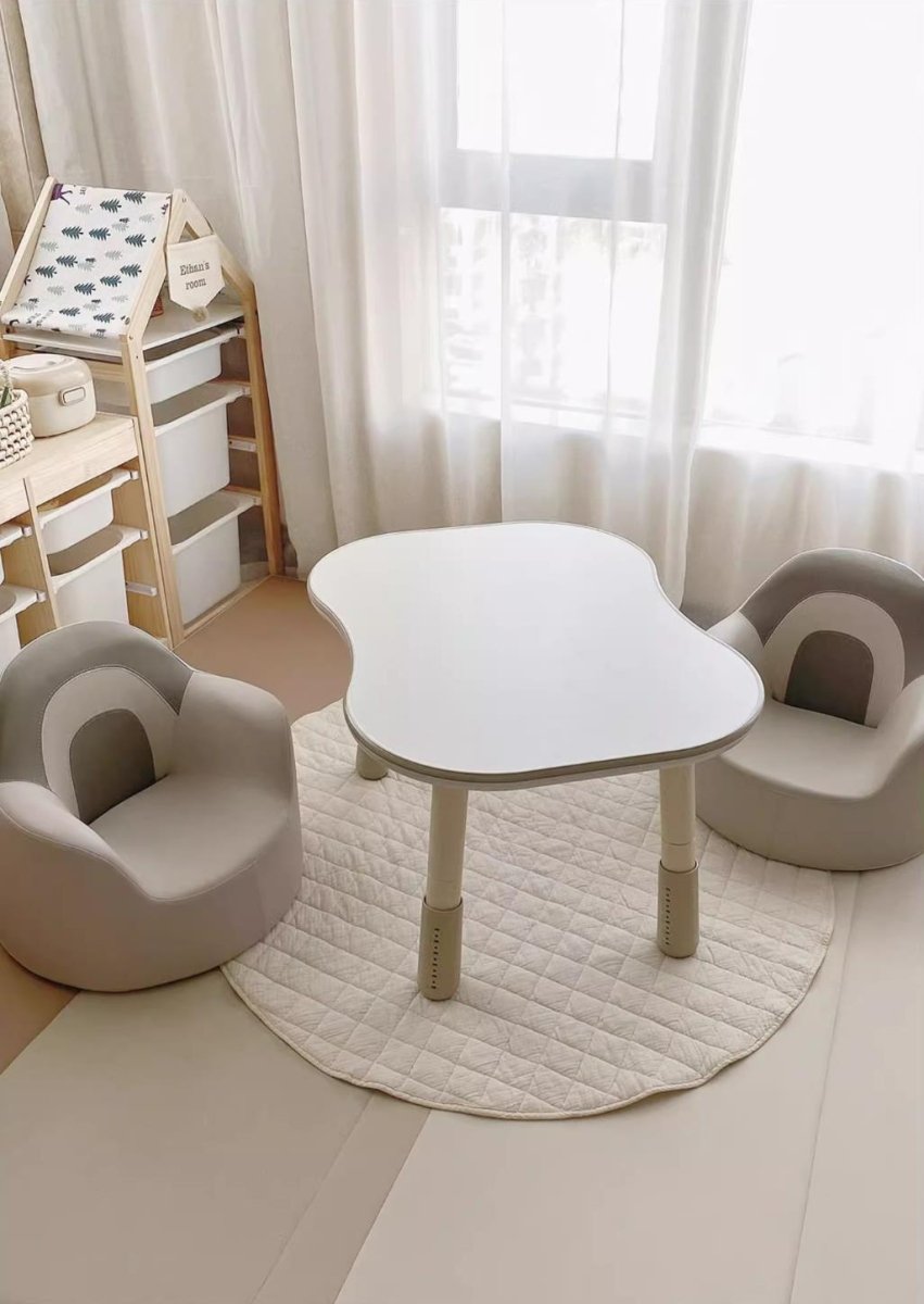 Peanut Height Adjustable Dual-kid White Study Table-0