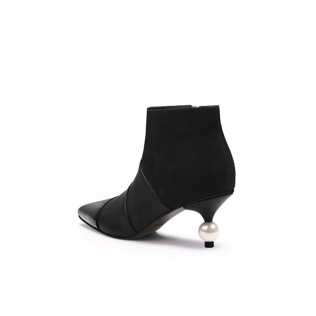 Pearl Kitten Heel Boots-3