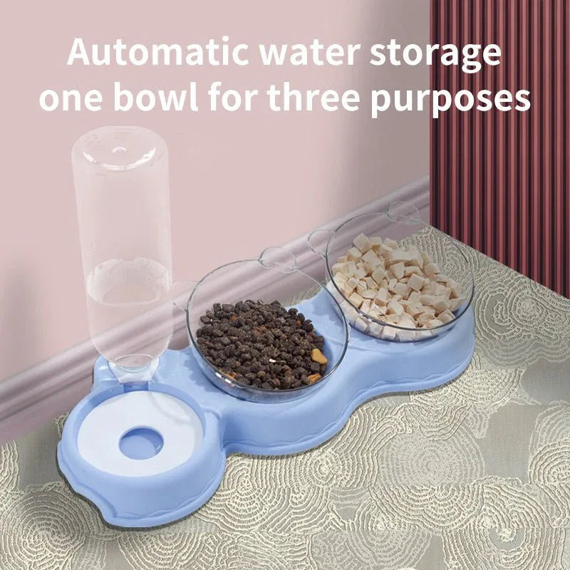 Pet Supplies Cat Dog Triple Bowl
