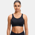 Plus Size High Support Full Coverage Padded Black Wireless Bra-0