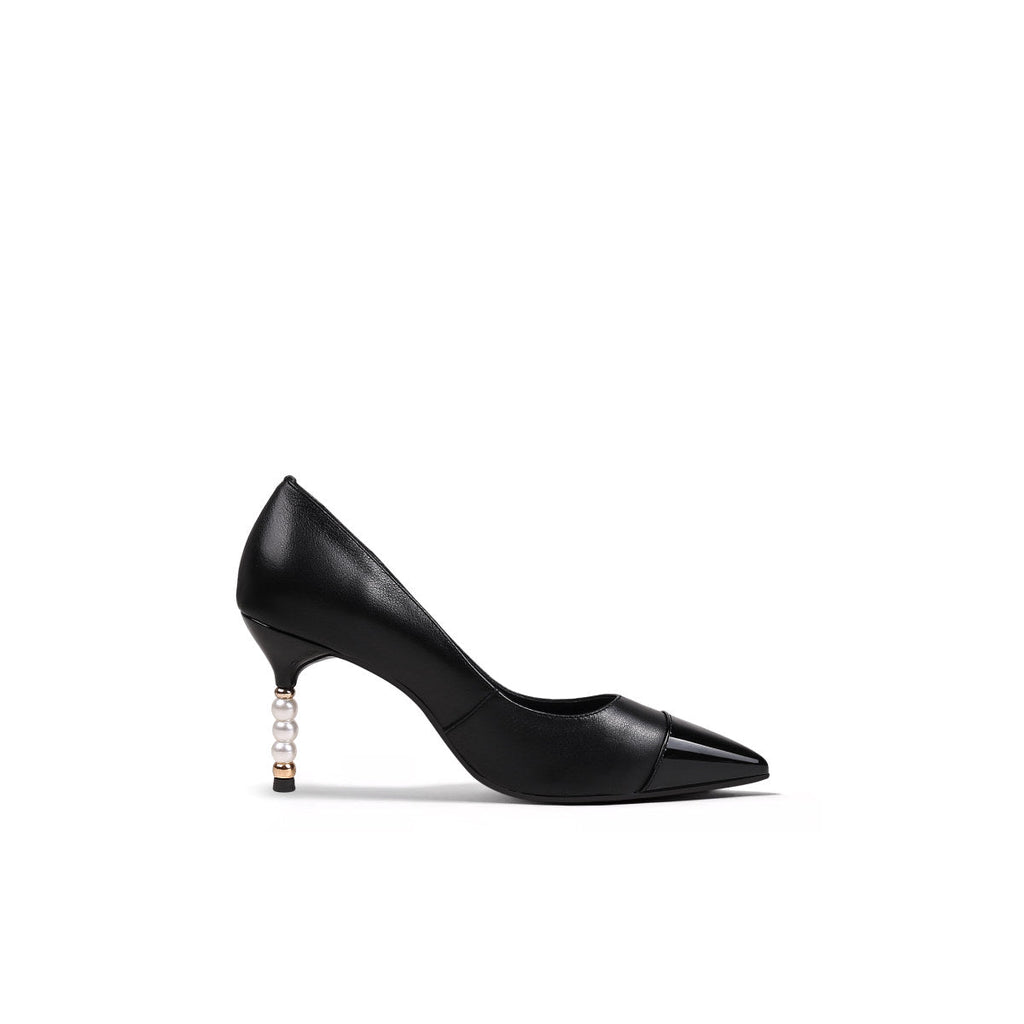 Pointed Toe Pearl Heel Stilettos-2