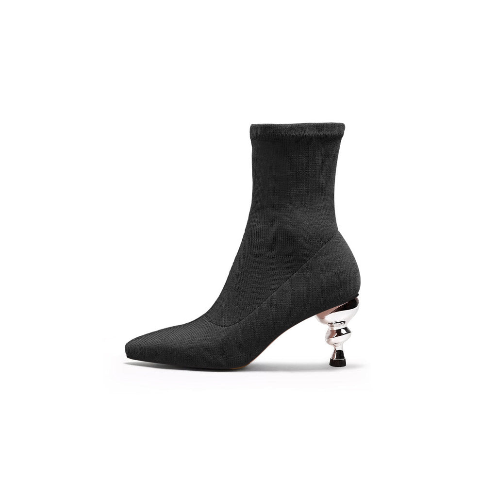 Pointed Toe Suede Ankle Boots-0