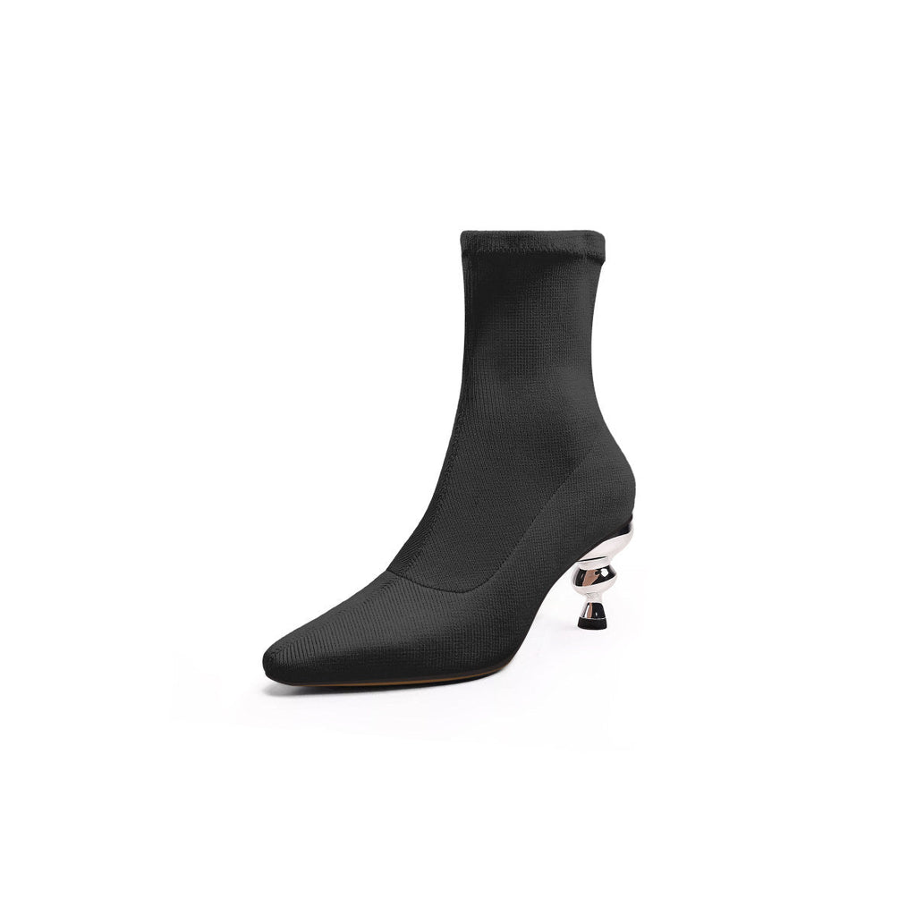 Pointed Toe Suede Ankle Boots-1