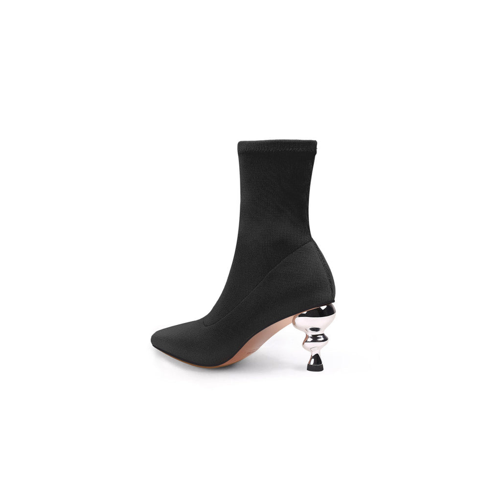 Pointed Toe Suede Ankle Boots-3