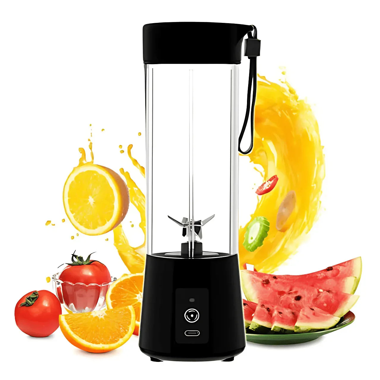 Portable Electric Juicer Stainless Steel Blade Automatic Smoothie Blender Kitchen Tool