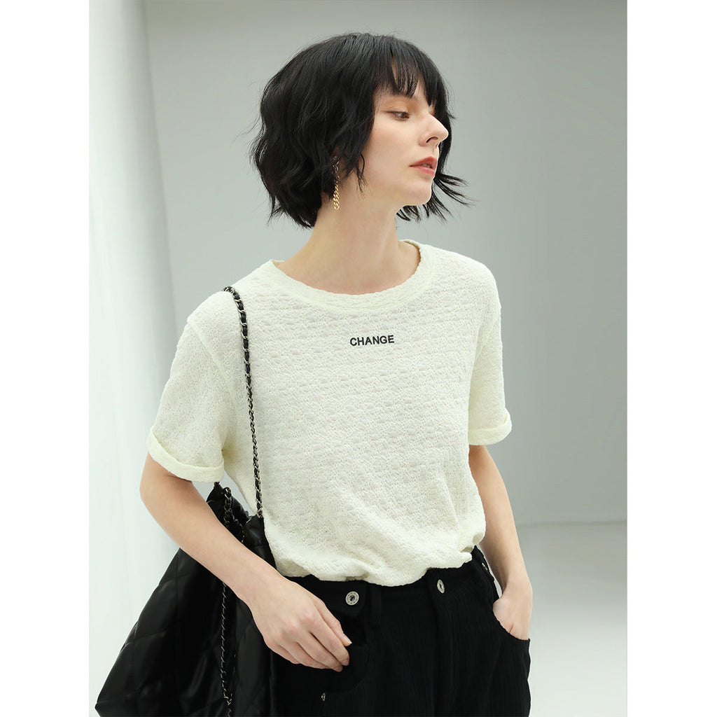 Printed Ivory Tee-1