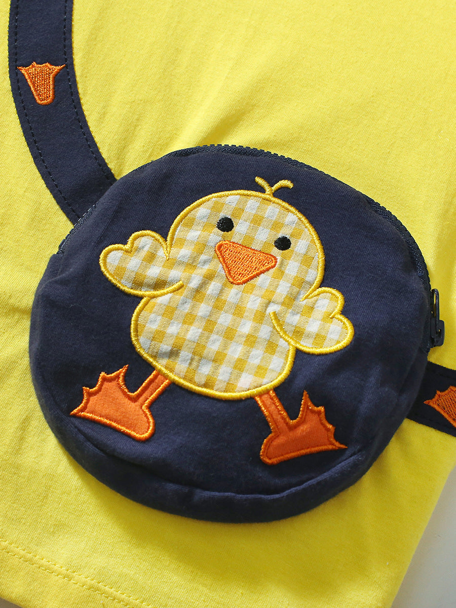 Sommer Mädchen Enten Cartoon T-Shirt und Hose 2-teiliges Set 