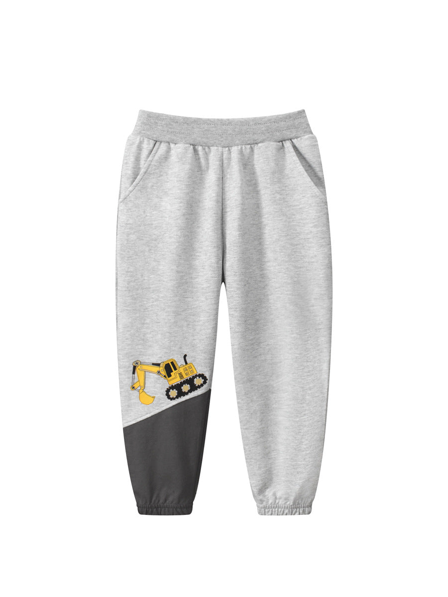 Kinder Jungen Bagger Absteigende Cartoon Sporthose mit Taschen