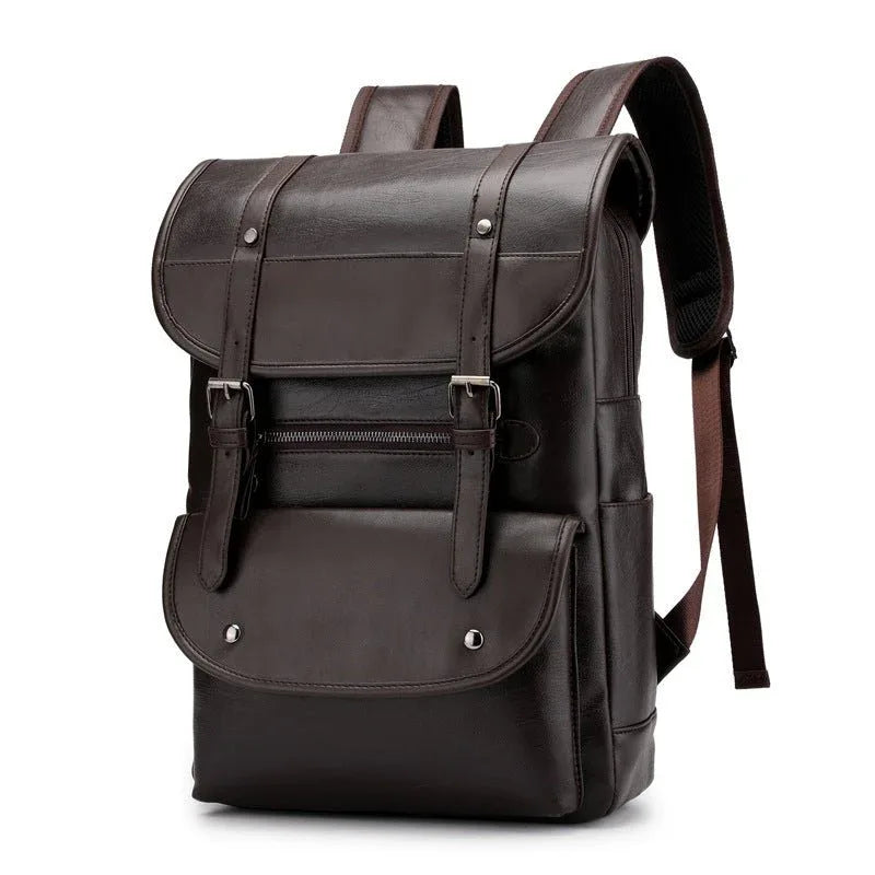 PU Leather Waterproof Student Computer Bag Backpack
