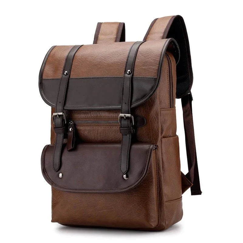 PU Leather Waterproof Student Computer Bag Backpack