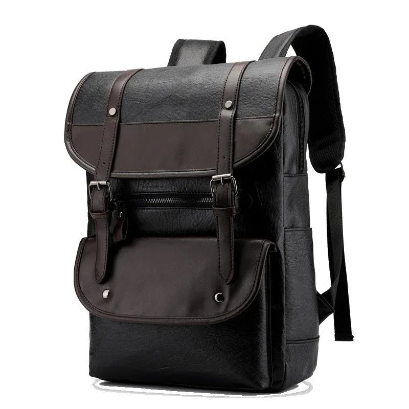 PU Leather Waterproof Student Computer Bag Backpack