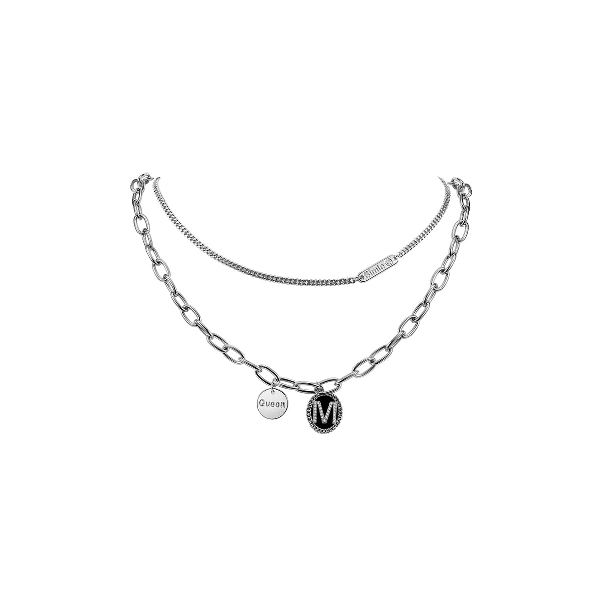 Queen M Silver Necklace-0