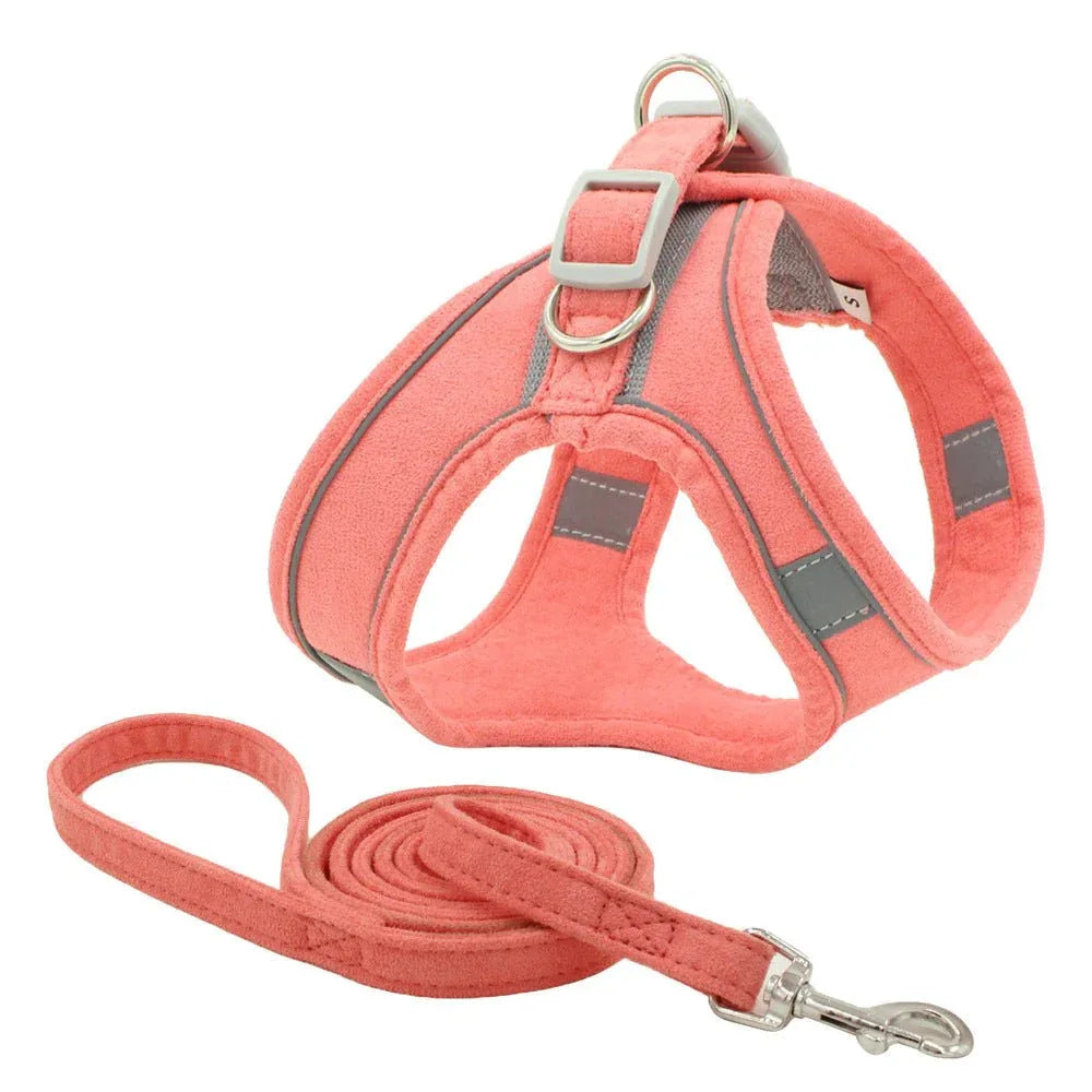 Reflective Breathable Cat Dog Pet Chest Harness & Leash