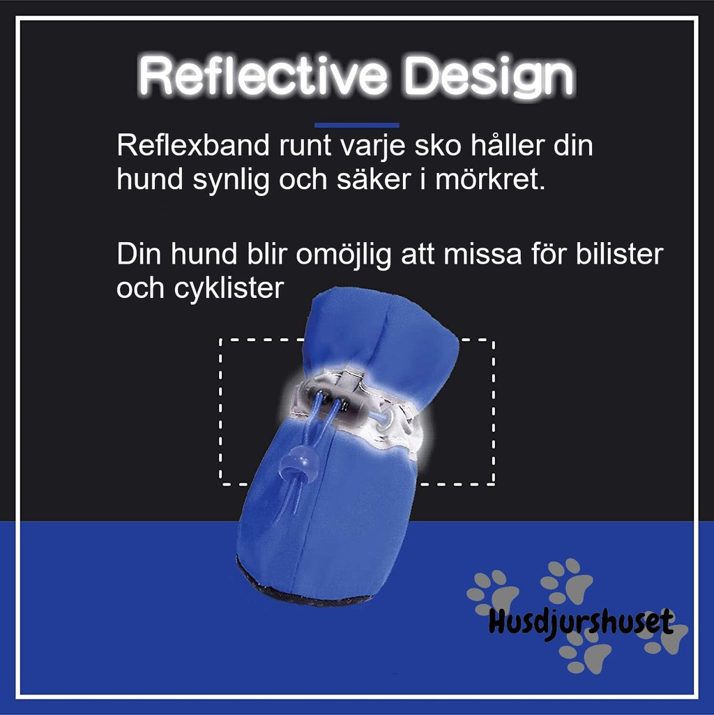 Reflektiva vadderade hundskor (4 skor)