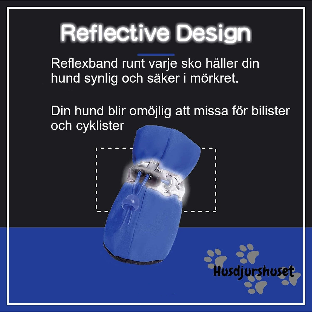 Reflektiva vadderade hundskor (4 skor)