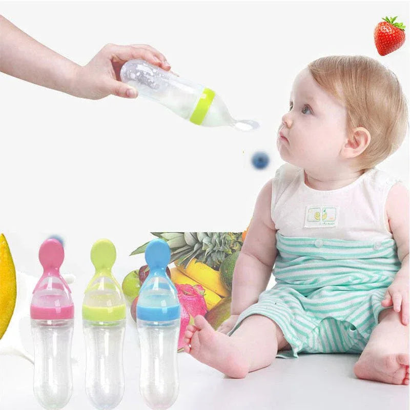 Safe Newborn Baby Toddler Spoon Feeding Milk Bottle