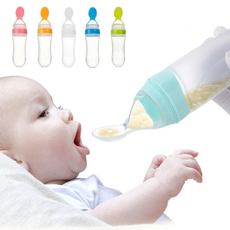Safe Newborn Baby Toddler Spoon Feeding Milk Bottle