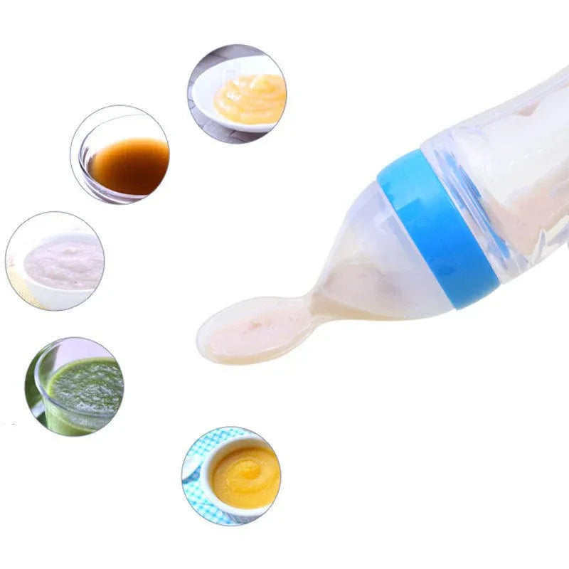 Safe Newborn Baby Toddler Spoon Feeding Milk Bottle