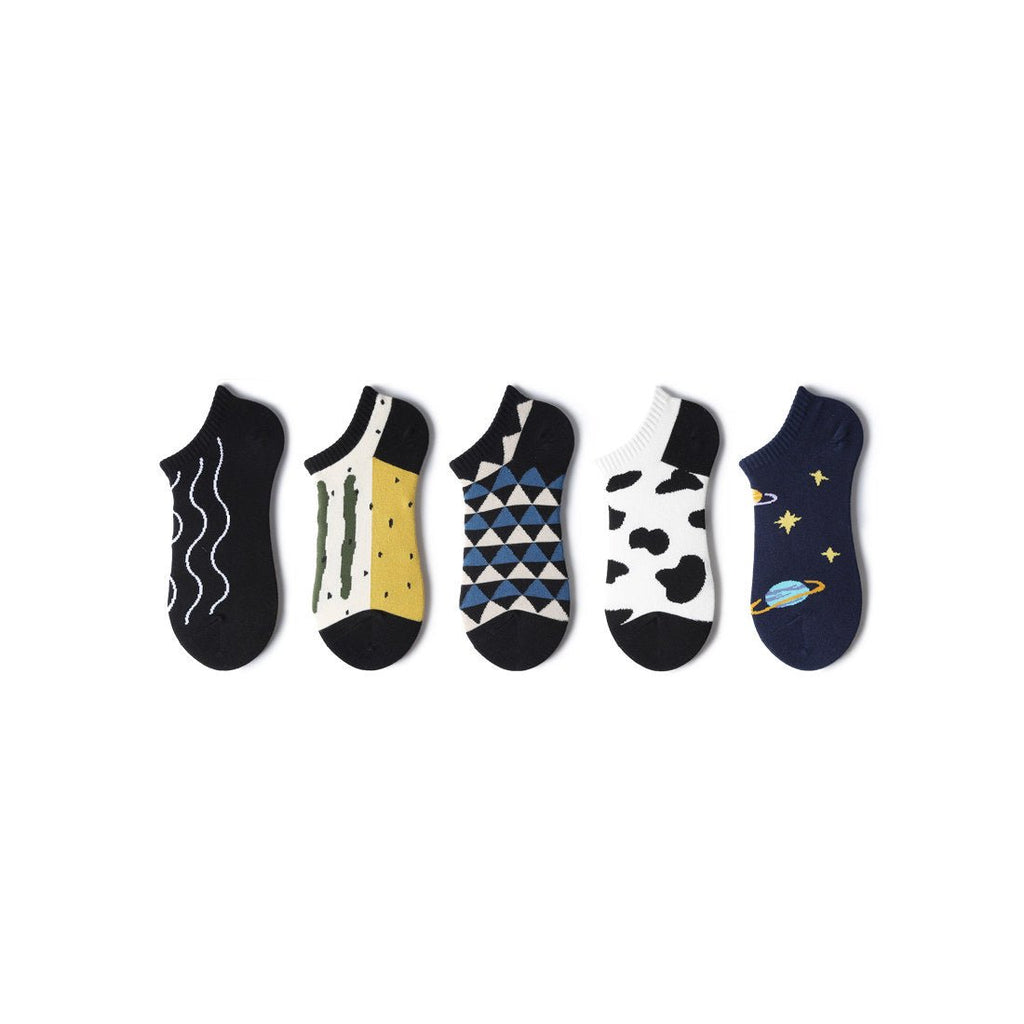 Secret Universe Lightweight Summer Anti-slip Invisible Women 5pcs Ankle Socks Set-0