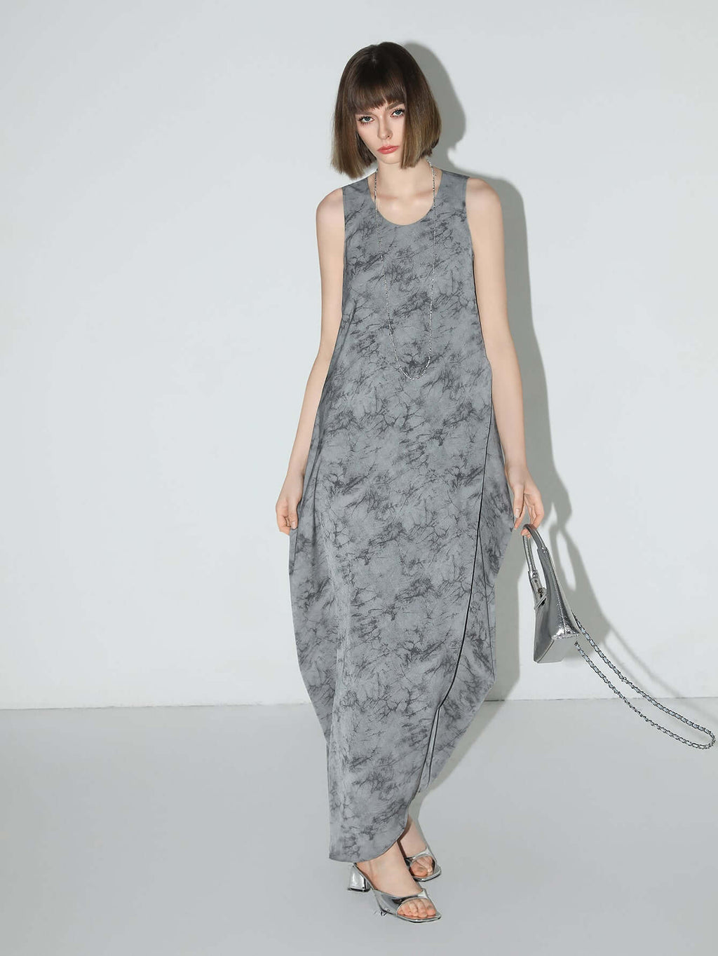 Serene Zen Tie-Dye Print Tank Dress